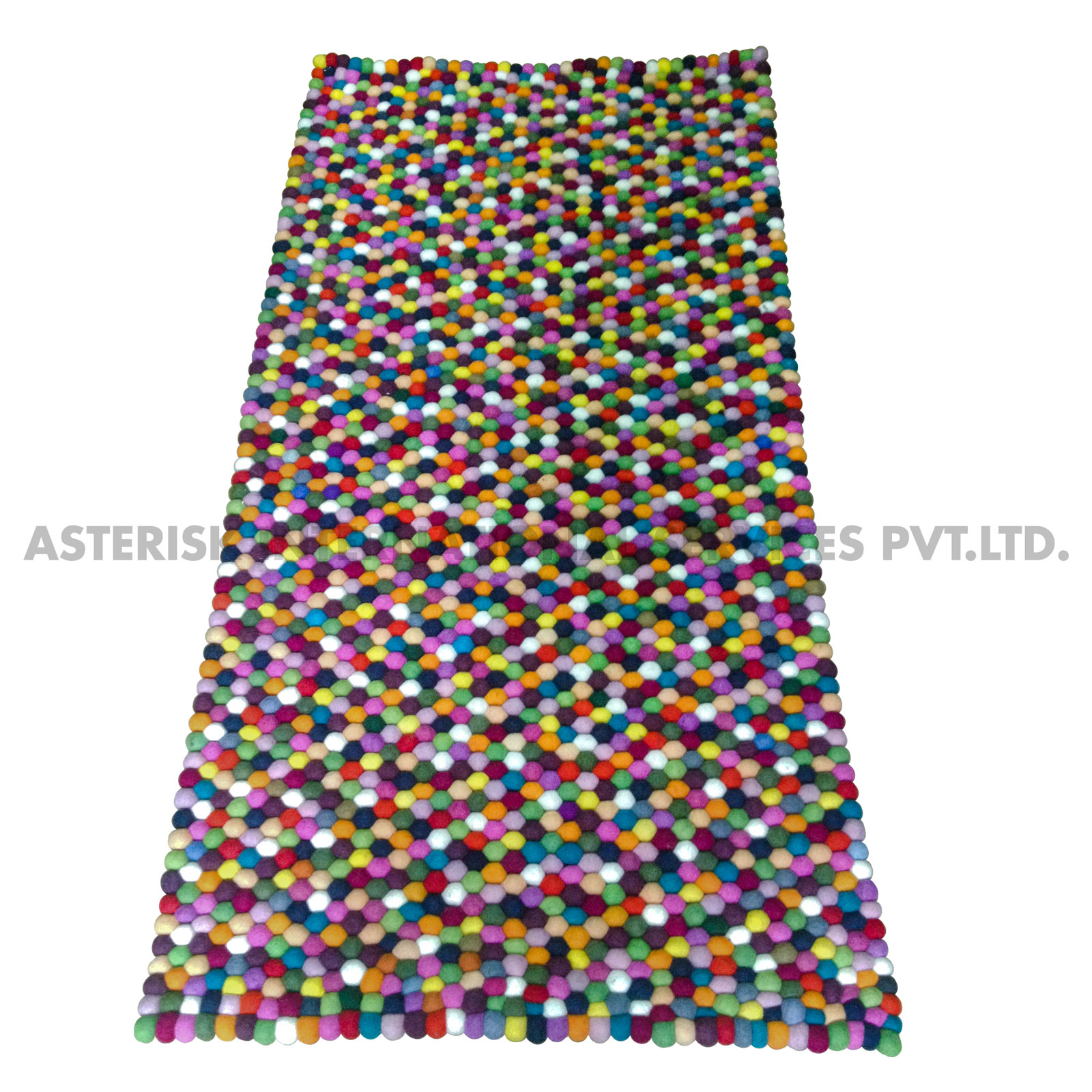 Rectangular Colored Felt Ball Rugs