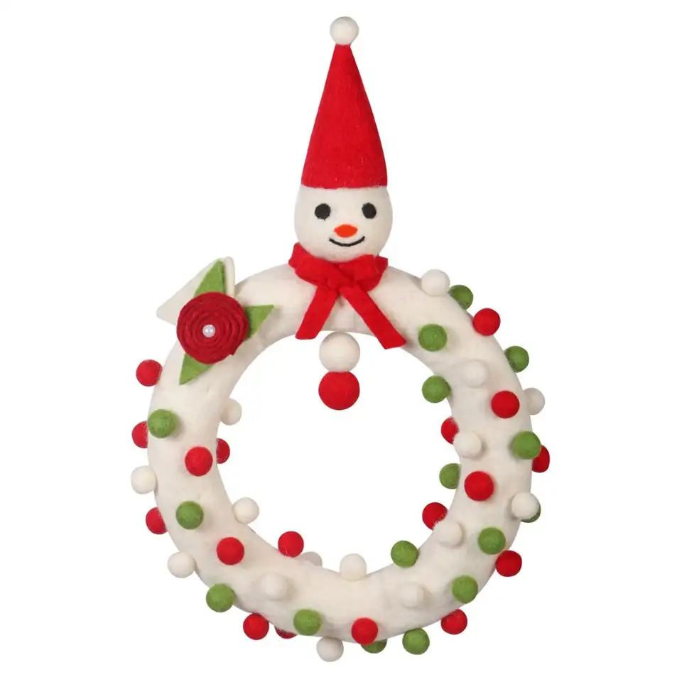 Christmas Felt Ball Wreath