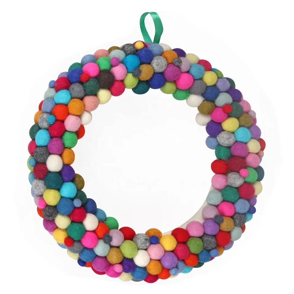Felt Christmas Wreath Pom Pom