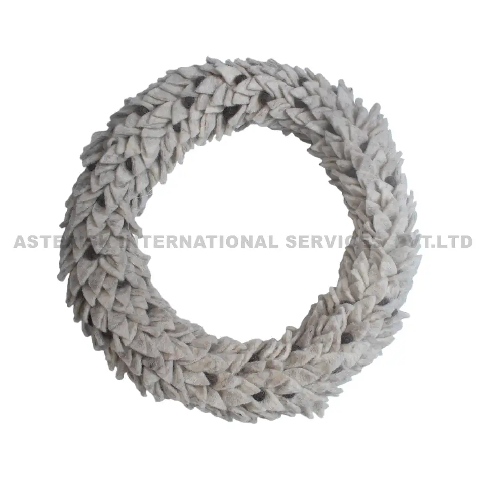 Timeless Decor Wool Felt White Wreath