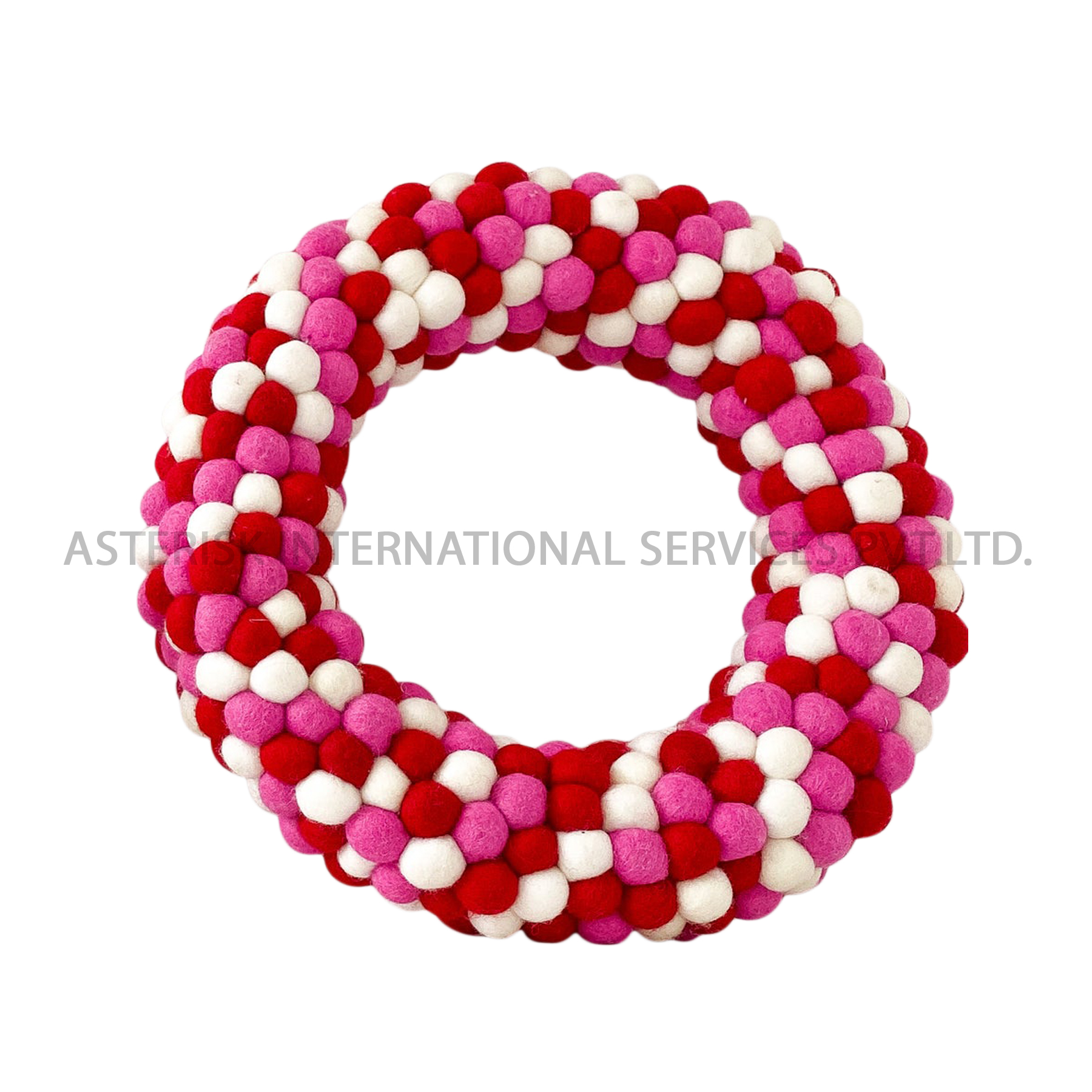 Handcrafted Red-Pink Color Felt Wreath – Cozy & Welcoming Home Decor