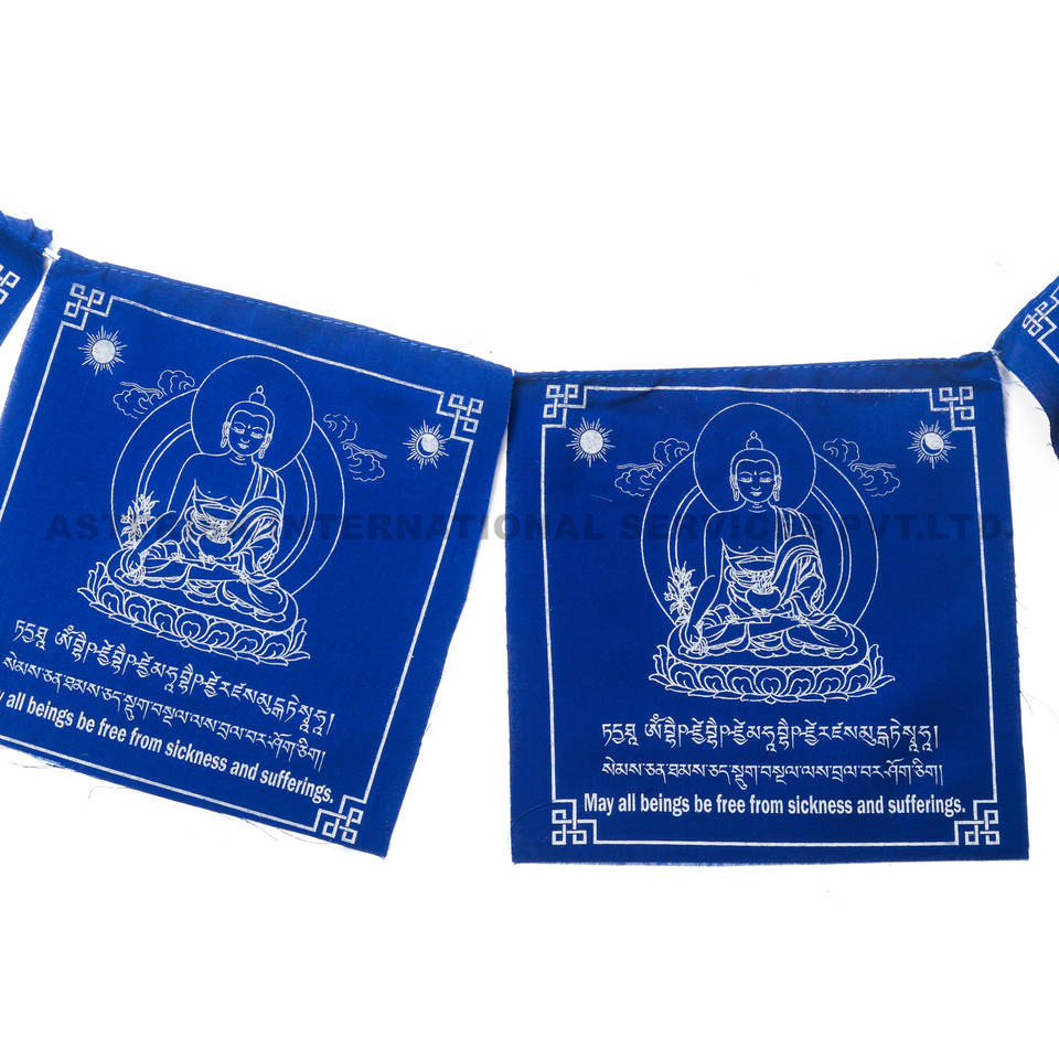 All Blue Color Tibetan Prayer Flag