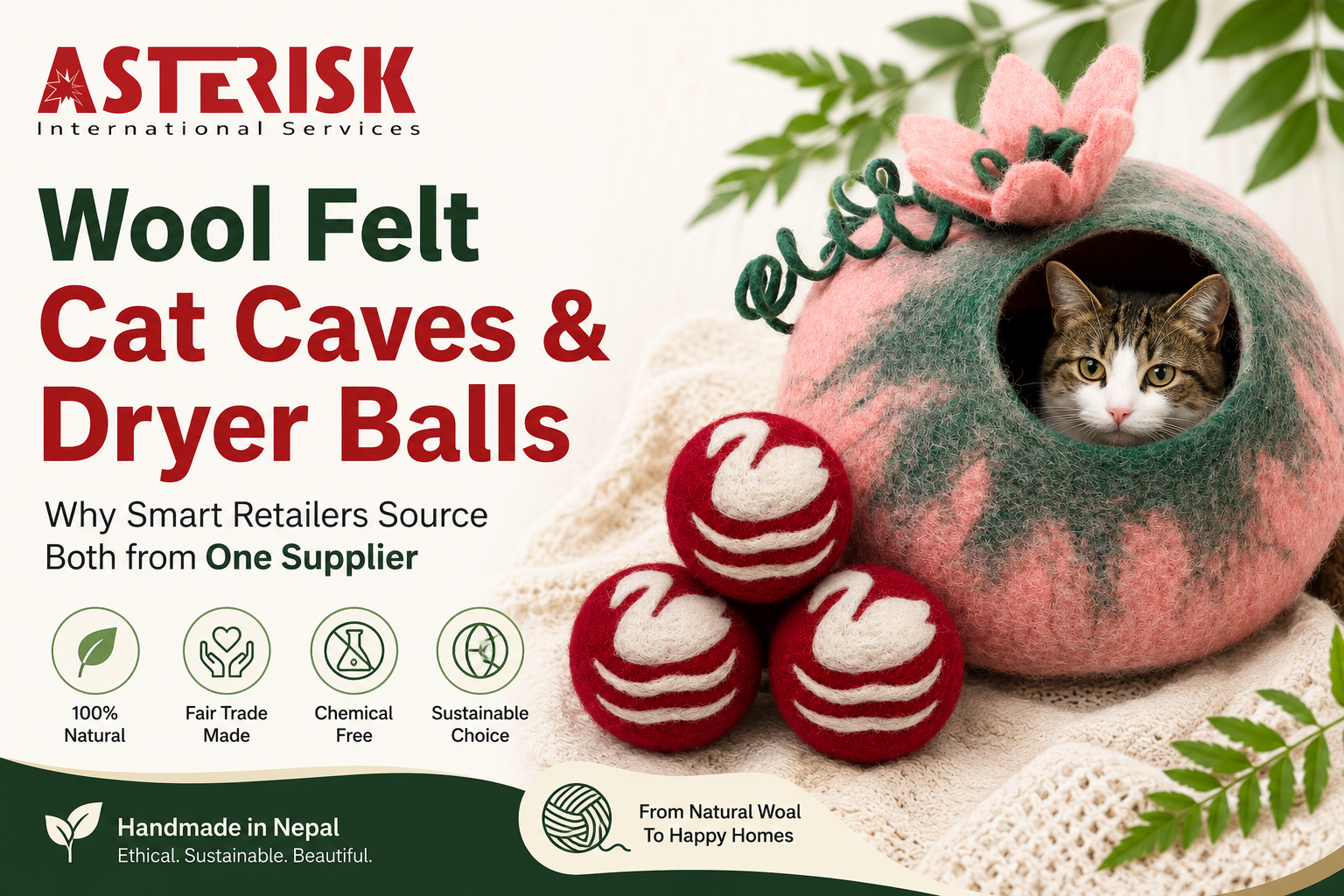 Wool Felt Cat Caves and Dryer Balls: The 2-in-1 Wholesale Sourcing Guide for Retailers